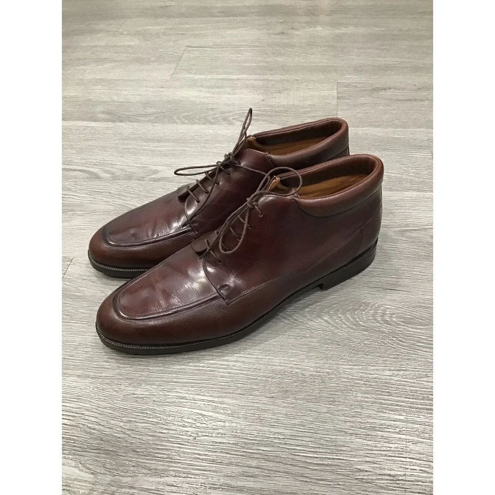 Mezlan Enzo Brown Leather Chukka‎ Boots Men's 13 Apron Toe Lace Up Dress Shoes